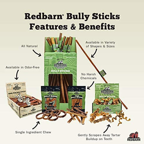 Redbarn 12" Braided Bully Sticks for Dogs (Pack of 1)